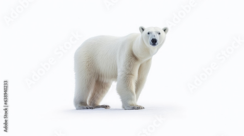 a polar bear isolated on the white background. generative ai © tong2530