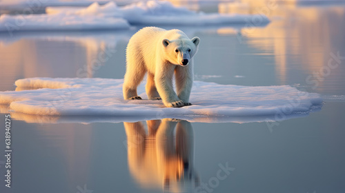 a polar bear on ice floe. generative ai