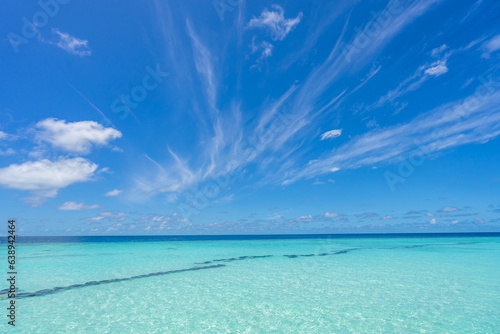 Fototapeta Naklejka Na Ścianę i Meble -  Tropical white sand beach at Maldives island. Summer and holiday vacation concept.