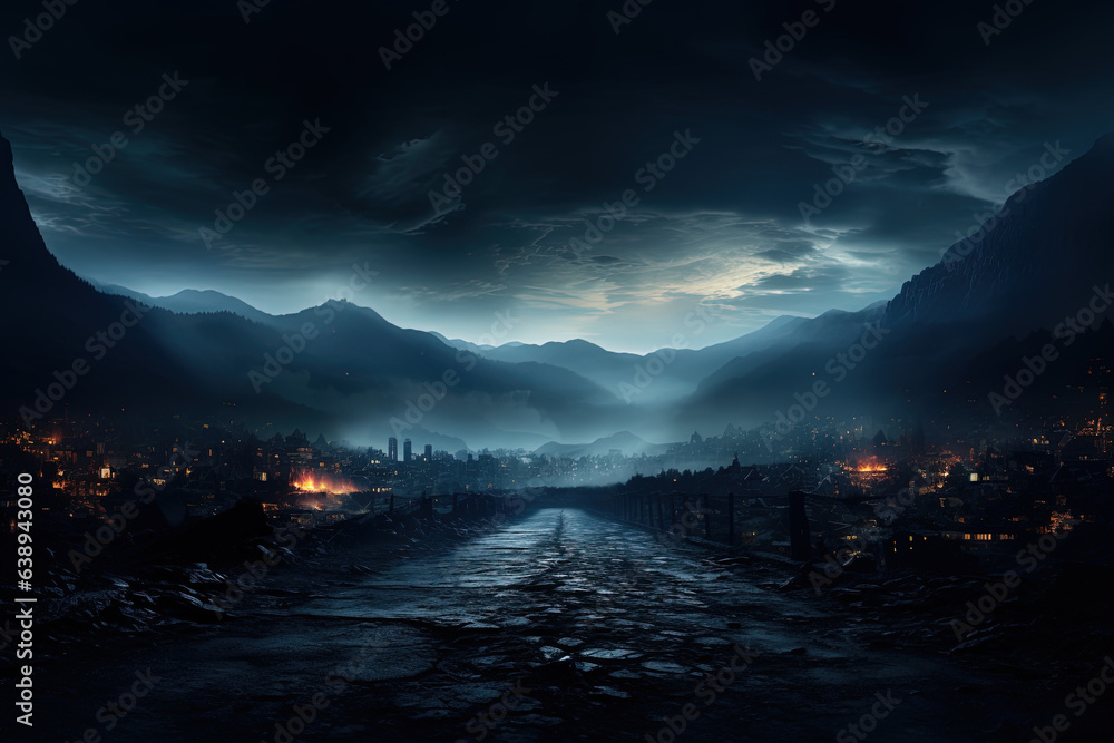 Asphalt abstract dark blue background. Empty dark mountain range scene. Smoke mist cold white float up for Action Gaming Background Asphalt abstract dark blue background. Empty dark mountain range scene. Smoke mist cold white float up for Action Gaming Background