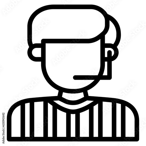  Referee, Professions, Man, Sport, Badminton Icon, Line style icon vector illustration, Suitable for website, mobile app, print, presentation, infographic and any other project.