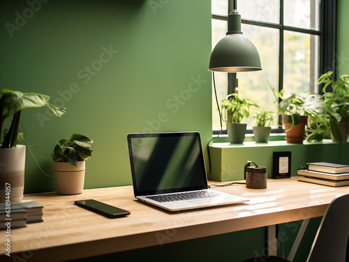 Wallpaper Mural Welcoming green office with a lively touch. AI generative. Torontodigital.ca