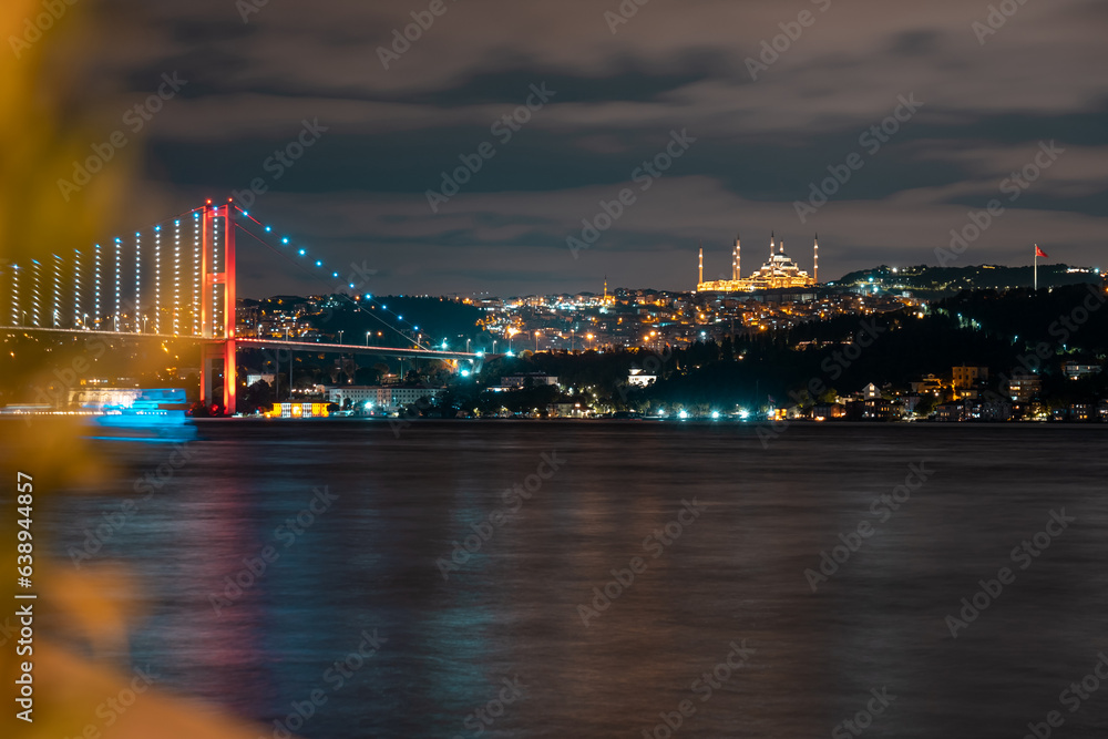 Istanbul Bosphorus Bridge and Camlica Mosque view. Istanbul Türkiye