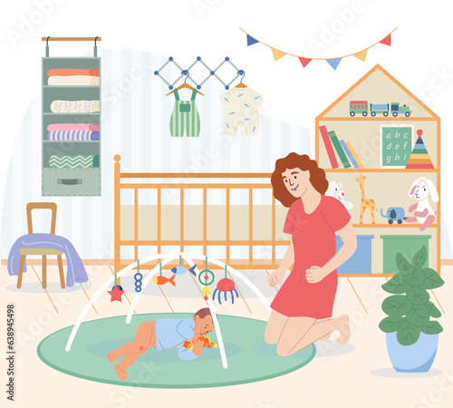 Baby Development Flat Illustration