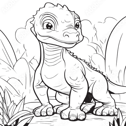 coloring page for kids tiny dinosaurs © nizar
