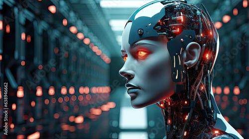 Artificial Intelligence and Robotics  the advancements in AI and robotics  featuring humanoid robots  automated systems  and intelligent assistants. AI generative