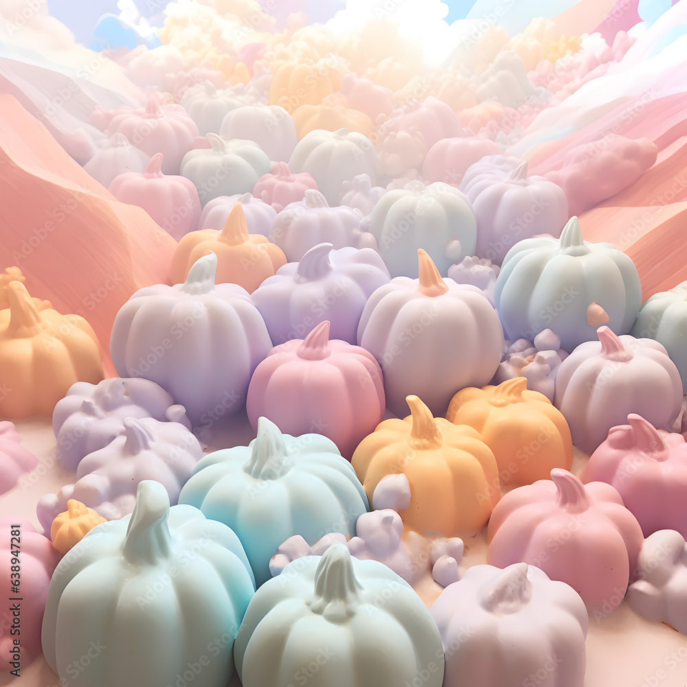 Obraz premium Pastel pumpkin fantasy land