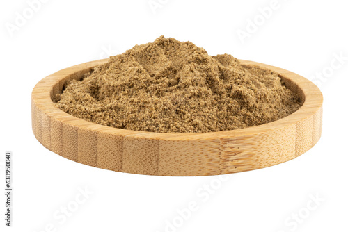 udu hindi powder in a wooden bowl