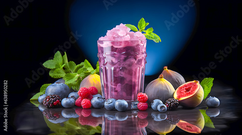 Obraz na płótnie a fresh purple smoothie (Generative AI) w salonie