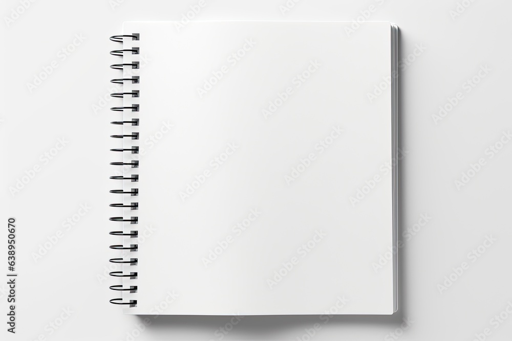 blank open notebook mockup on white background blank open notebook mockup on white background