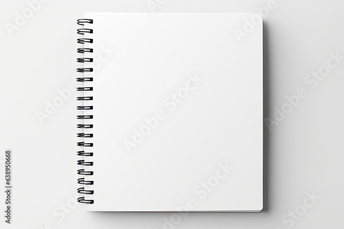 blank open notebook mockup on white background