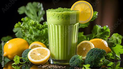 a fresh green smoothie (Generative AI)