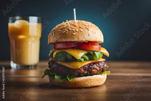 hamburger and fries Generated AI