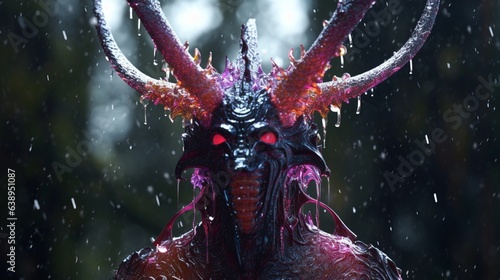 demonic creature made out of liquid gems HD surrea got.Generative AI © shuvodesign