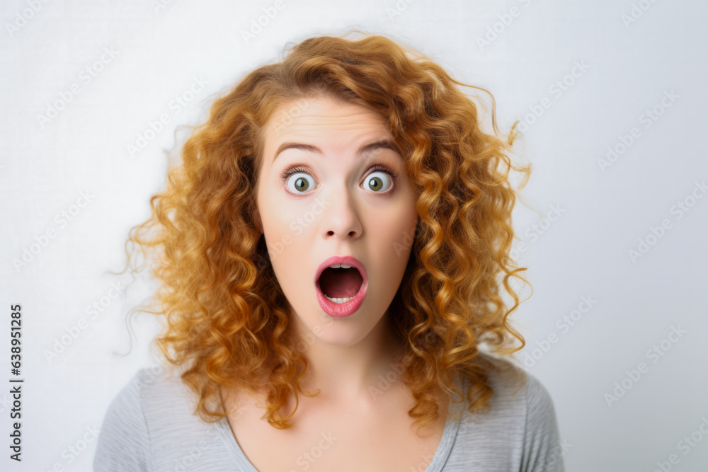 Surprised young woman isolated on white background Surprised young woman isolated on white background