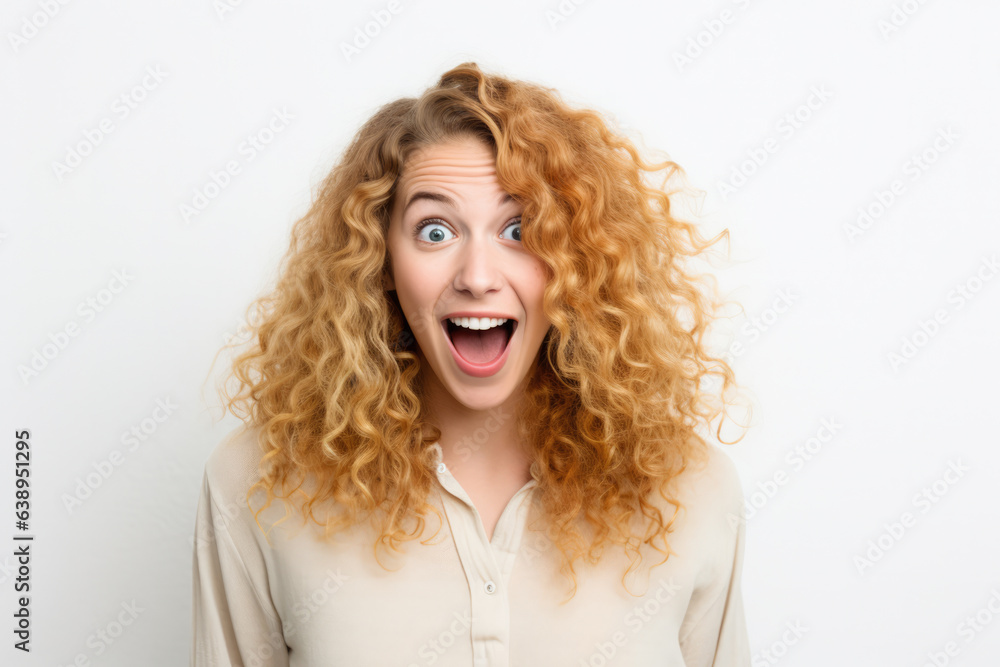 Surprised young woman isolated on white background Surprised young woman isolated on white background