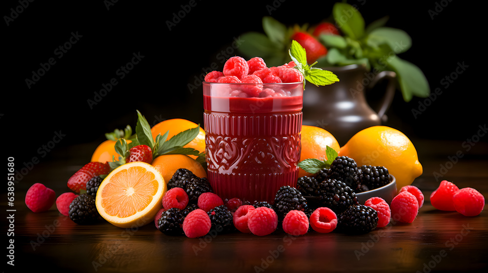 a fresh red smoothie (Generative AI)