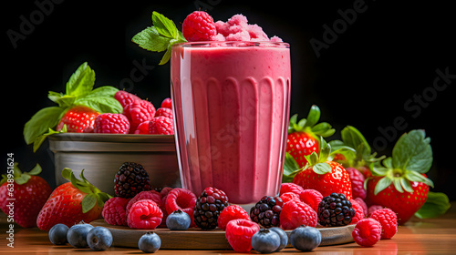 a fresh red smoothie (Generative AI)
