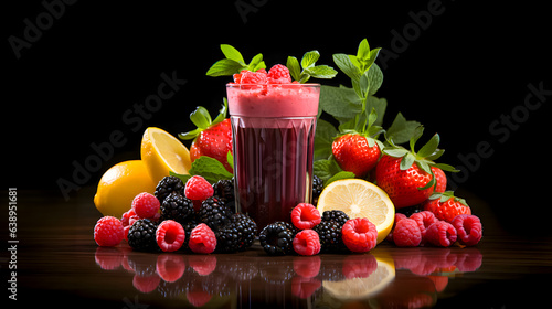 Obraz na płótnie a fresh red smoothie (Generative AI) w salonie