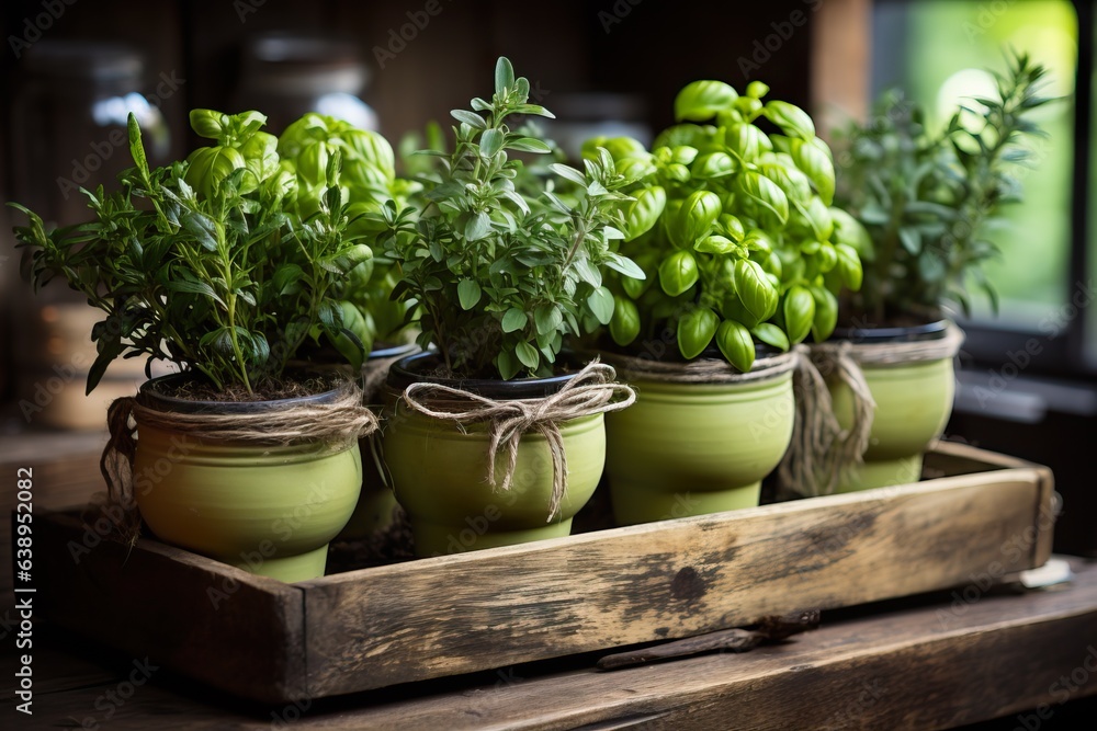Garden to Table: Potted Herbs Greenery Garden to Table: Potted Herbs Greenery