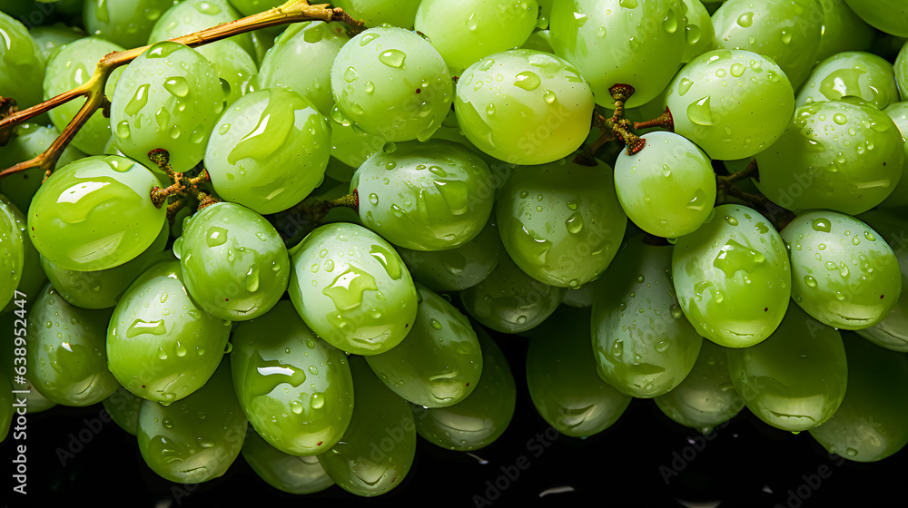 lots of fresh green grapes (Generative AI)