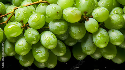 Obraz na płótnie lots of fresh green grapes (Generative AI) w salonie