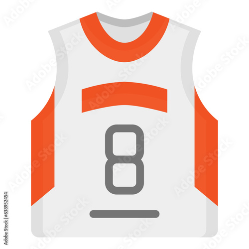  Jersey, Basketball, Shirt, Tshirt, Uniform, Sport, Fashion Icon, Flat style icon vector illustration, Suitable for website, mobile app, print, presentation, infographic and any other project.