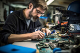 man repairing a computer, generative ai