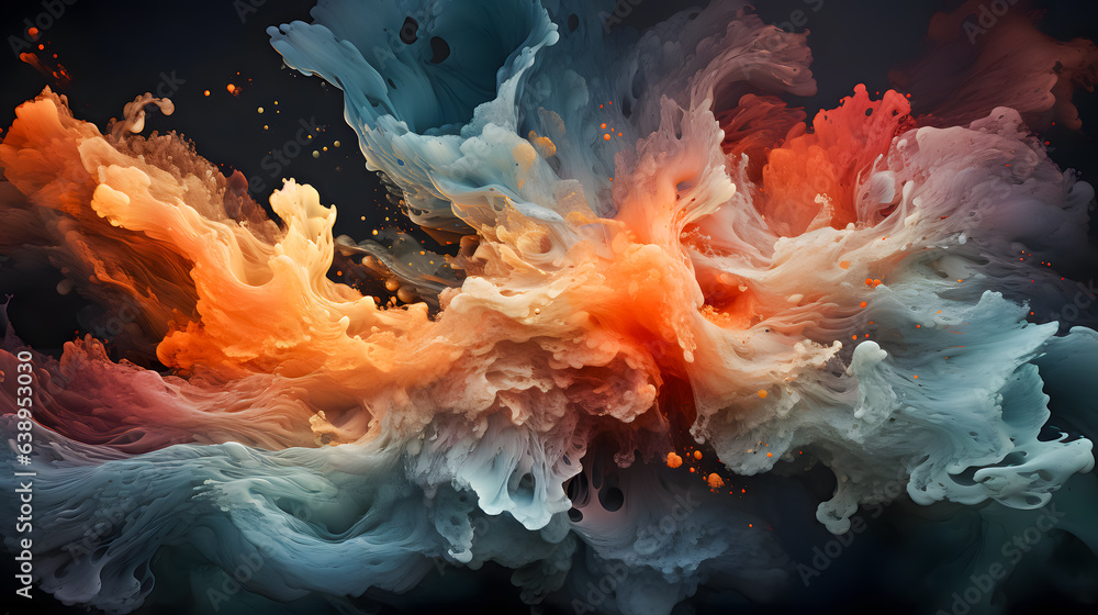 colorful liquid cloud of oil paints (Generative AI)