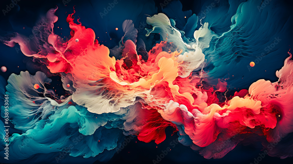 colorful liquid cloud of oil paints (Generative AI)