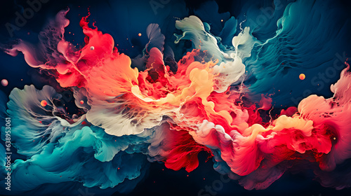 colorful liquid cloud of oil paints (Generative AI)