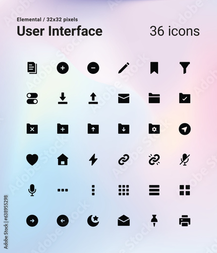 Elemental User Interface Solid Icon Pack