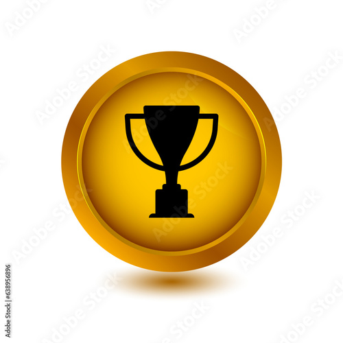 glossy button trophy icon