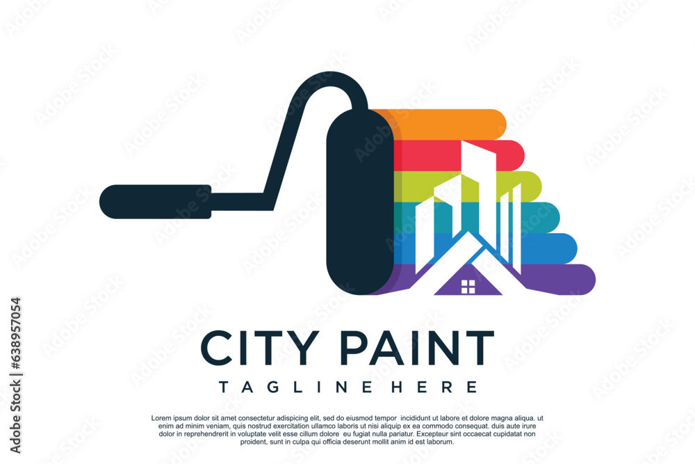 Fototapeta premium Paint logo design template with creative unique concept Premium Vector