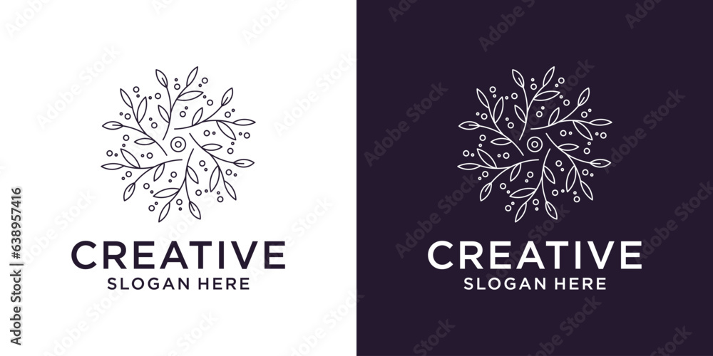 Floral ornament beauty logo design abstract Floral ornament beauty logo design abstract