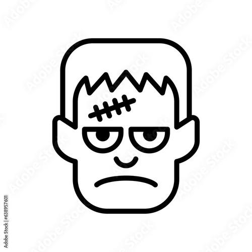 Frankenstein head icon vector on trendy style for design and print