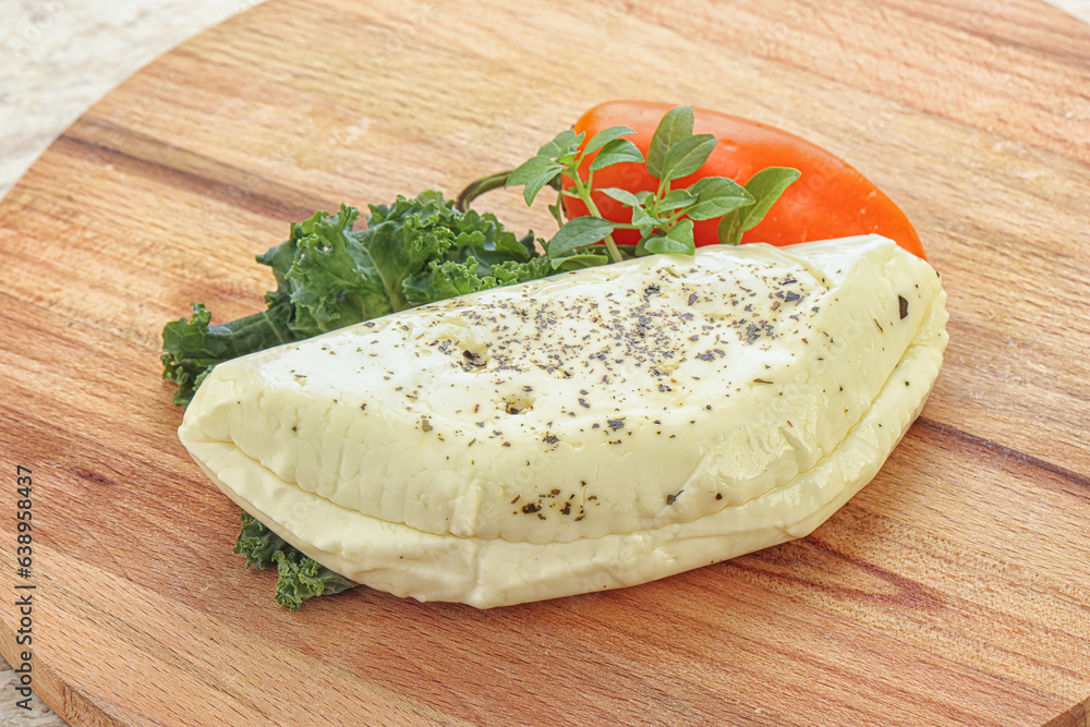 Raw haloumi cheese for grill Raw haloumi cheese for grill