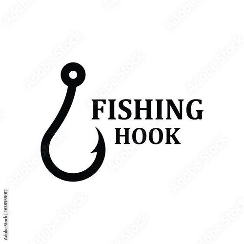 Fishing hook logo Vector sign. Fishing equipment Logo Design Template.