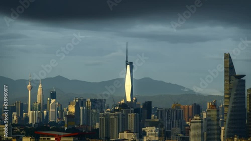  Time-lapse footage of Sunset glow and the stunning reflection of the PNB118 building. Nature's artwork meets architectural marvel