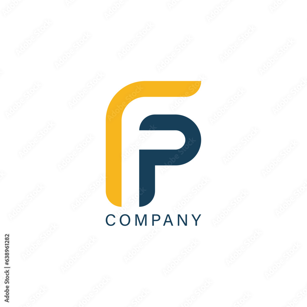 FP letter mark logo design with negative space FP letter mark logo design with negative space