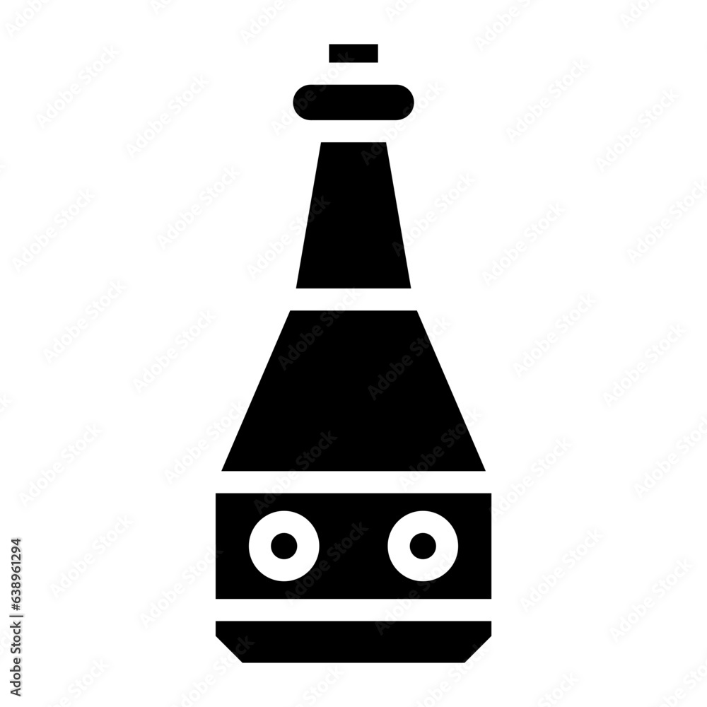 Beer Bottle Icon on Black and White Vector Backgrounds Beer Bottle Icon on Black and White Vector Backgrounds