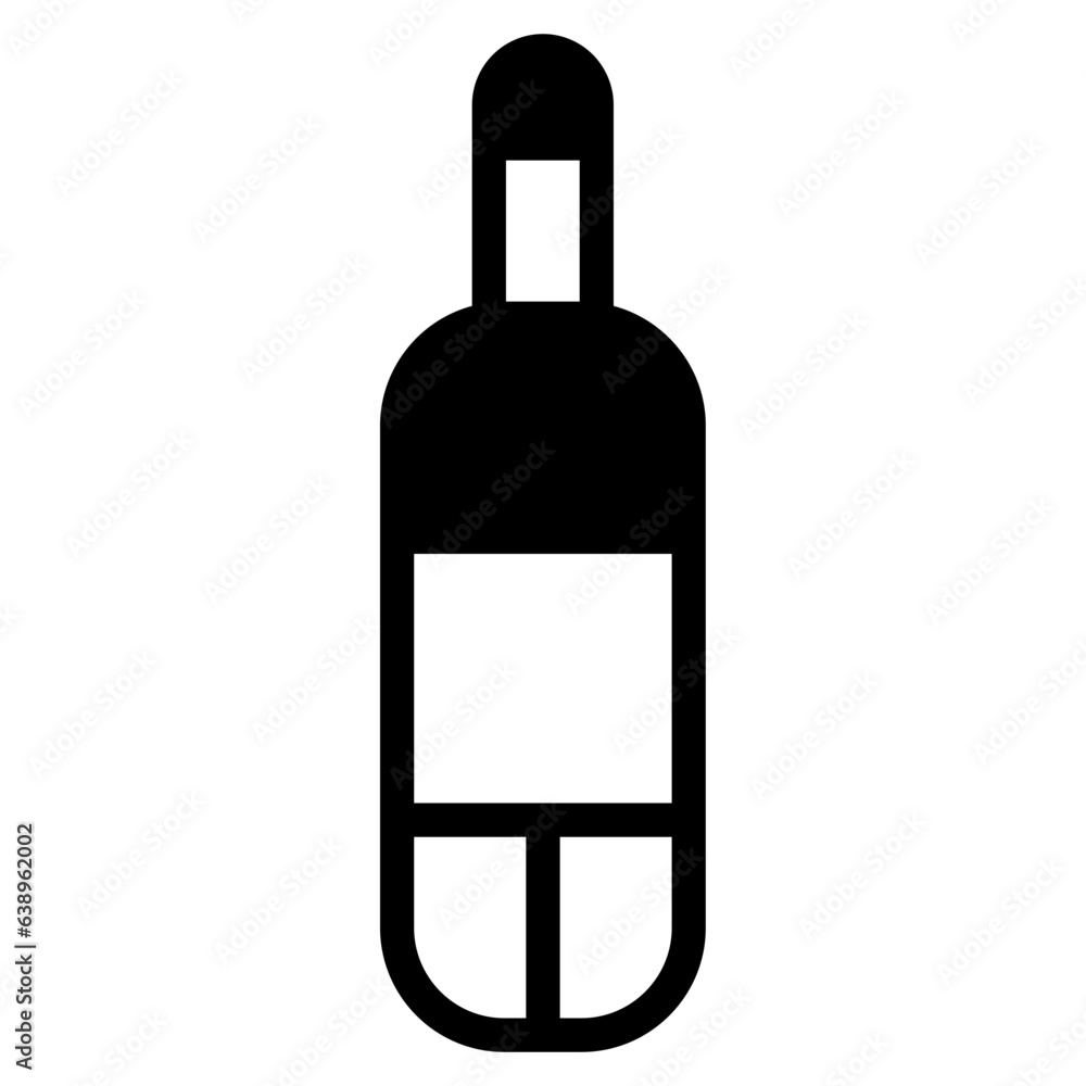 Beer Bottle Icon on Black and White Vector Backgrounds Beer Bottle Icon on Black and White Vector Backgrounds