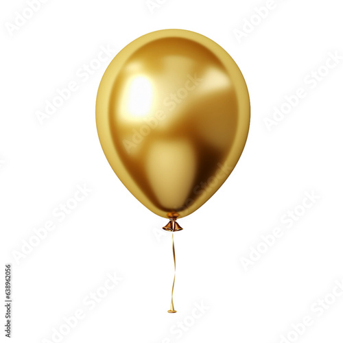 Fototapeta gold balloon isolated on white/ transparent background