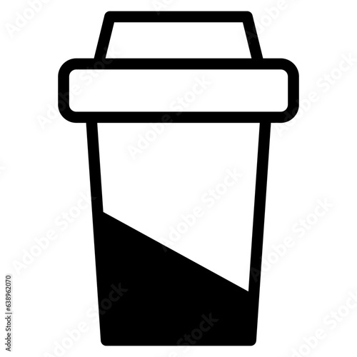 A cup of hot cafe coffee or caffeine drink icon for food apps and websites