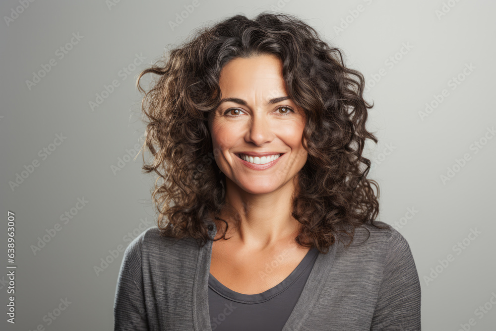 Smiley middle aged woman isolated from the background Smiley middle aged woman isolated from the background