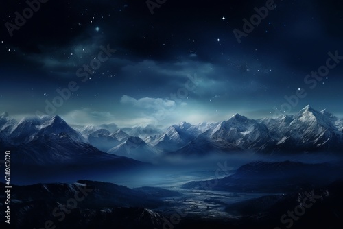 starry night sky. only sky  mountains and stars