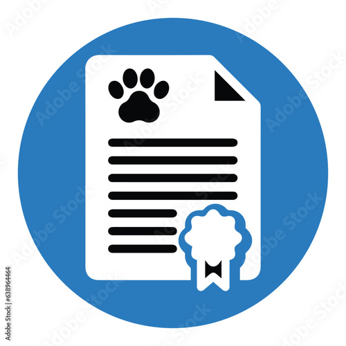Animal certificate or passport icon