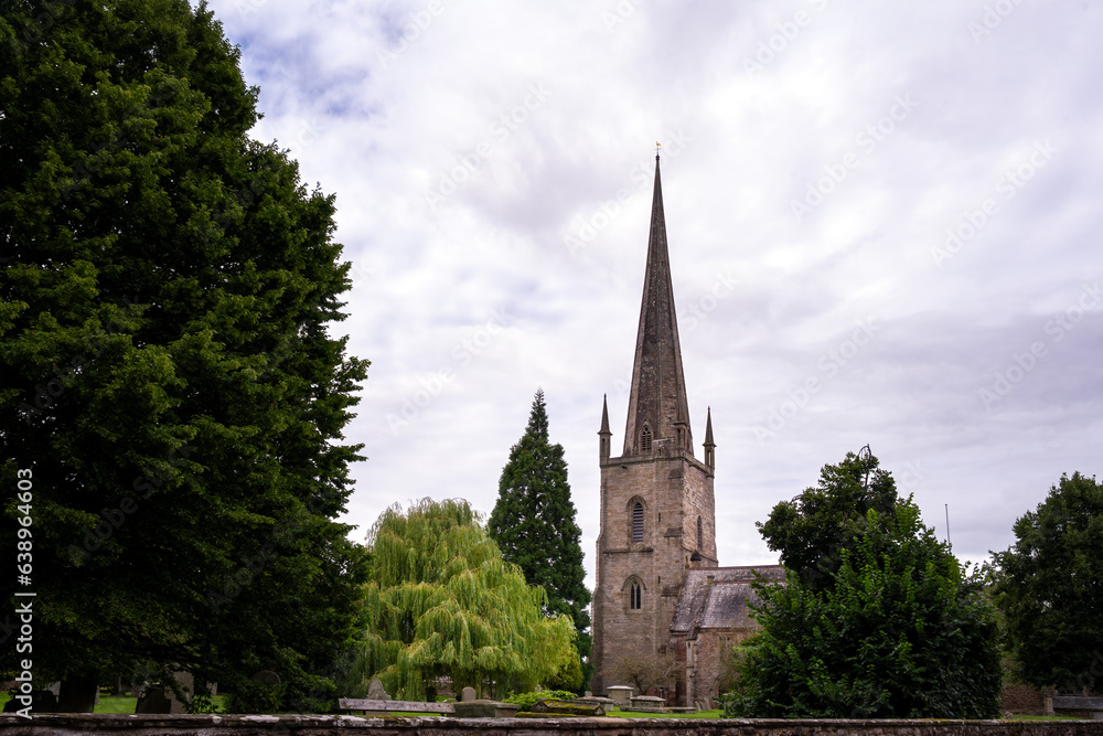 St Mary the Virgin's church in Ross-on-Wye on a cloudy summer day, Herefordshire, England