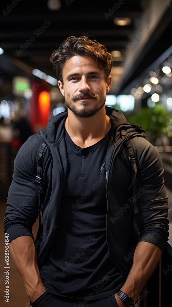 influencer, fit man at the gym. young handsome, healthy influencer, fit man at the gym. young handsome, healthy