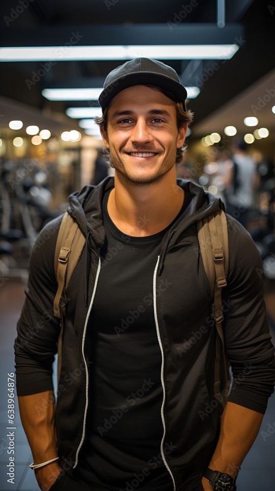influencer, fit man at the gym. young handsome, healthy influencer, fit man at the gym. young handsome, healthy